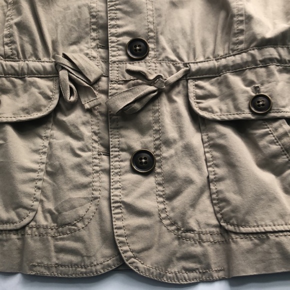 Ann Taylor LOFT Khaki Safari Style Utility Jacket Small Petite - Picture 12 of 14